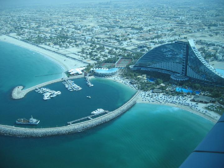 dubai beach night. Beach Hotel and Marina.